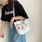 Cute Duoduo Series 2023 New Sanrio Cinnamoroll My Melody Cartoon Canvas Bag Messenger Bag Niche Shoulder Bag Book Bag Gift