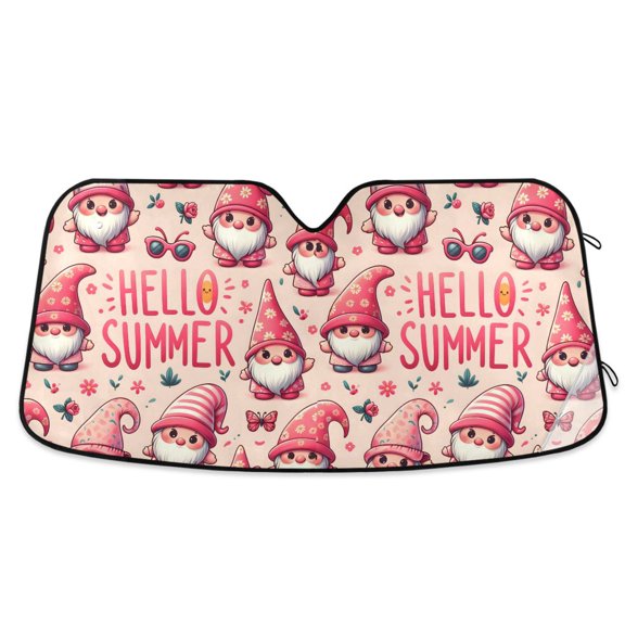 Cute Dwarf with Sunglasses Car Windshield Sun Shade Foldable Car Front Window Visor Heat and UV Protection 53x23.5