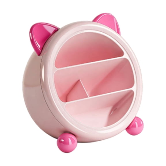 Cute Ear Shaped Desktop Storage Cup, Multi Grid Stationery Container, Slanted Opening Pen Holder for Desk, Organizer for Home Bedroom Study Room Supplies, Pen Holder *1