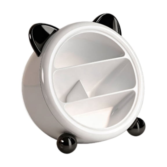 Cute Ear Shaped Desktop Storage Cup, Slanted Pen Holder Black for Home Study (C), By TINGXIN