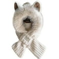 thumbnail image 1 of Cute Ears 2 In 1 Hat And Scarf Ear Scarf Hat Beanie Hat Scarf Combo Hood Combines A Hat For Women, Cute & Sweet Bomber Hats Beige, 1 of 5