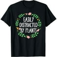thumbnail image 1 of Cute Easily Distracted By Plants Gardening Gift Women T-Shirt Black 4X-Large, 1 of 4