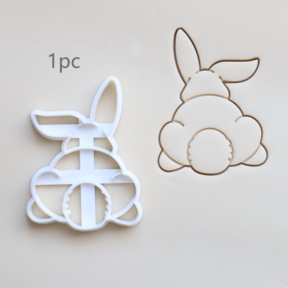 Cute Easter Bunny Cookie Biscuit Cutters Pastry Cutters Pattern Stamps | Flange and Clay Pastry Cutters Pattern Stamps | Spring Party Decoration Stencils