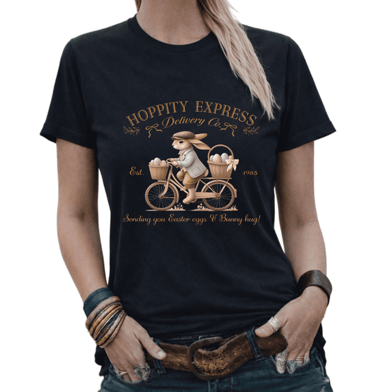 Cute Easter Bunny Delivery Co. Gift Graphic Tees Womans T shirt White/Black S-5XL Tops