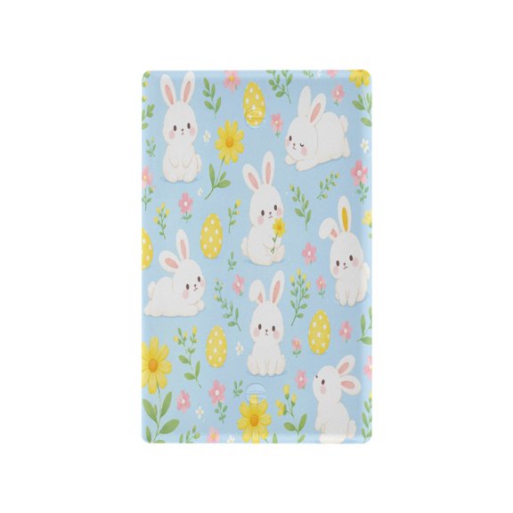 Cute Easter Bunny Graphic Decorative Wall Plate, Flame Retardant PC Plastic Light Switch & Outlet Cover with Mounting Screws Fits Blank Unused Outlet