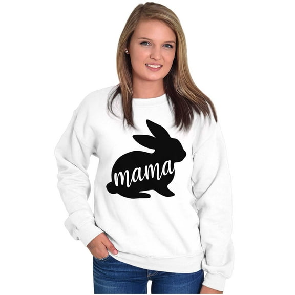 Cute Easter Bunny Mama Spring Rabbit Women Plus Size Crewneck Sweatshirt Brisco Brands 4X
