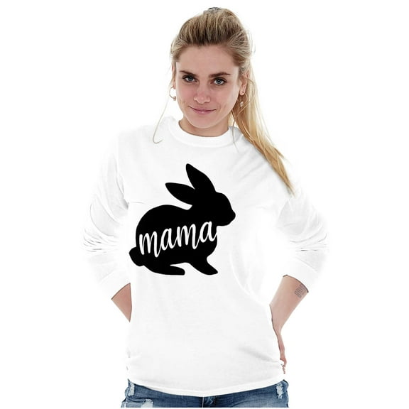 Cute Easter Bunny Mama Spring Rabbit Women's Long Sleeve T Shirt Brisco Brands S