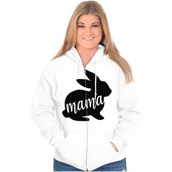Cute Easter Bunny Mama Spring Rabbit Zip Hoodie Sweatshirt Women Brisco Brands L