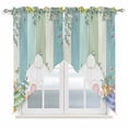 thumbnail image 1 of Cute Easter Bunny Swag Valances for Windows 2 Pack, Kitchen Window Curtains 36 Inch Length, Eucalyptus Leaves Colorful Eggs Wooden Privacy Swag Curtains for Living Room/Bathroom 36"x36", 1 of 8