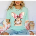 thumbnail image 1 of Cute Easter Bunny T-Shirt, Retro Bunny Shirt for Women and Kids, Easter Gift Tee, Spring Rabbit Graphic Shirt for Mom and Family, 1 of 5