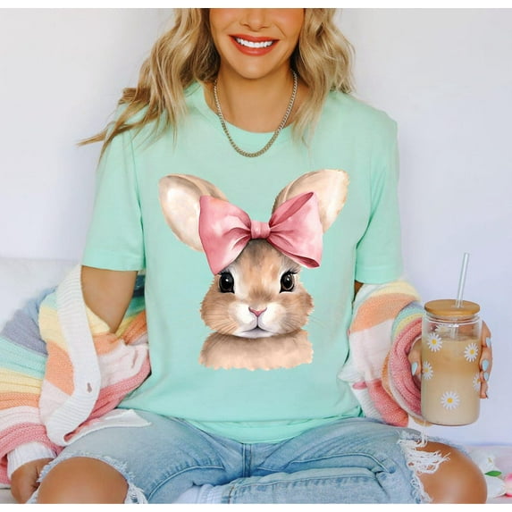 Cute Easter Bunny T-Shirt, Retro Bunny Shirt for Women and Kids, Easter Gift Tee, Spring Rabbit Graphic Shirt for Mom and Family
