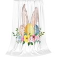 thumbnail image 1 of Cute Easter Bunny Throw Blanket, Soft Ligtweight White Blanket, Durable Cozy Anti-Pilling Flannel Blanket for Baby Kids Girls Best Gift Home Decor 60"x80", 1 of 6