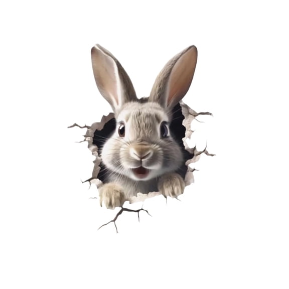 Cute Easter Bunny Wall Stickers, Self-Adhesive PVC Decals for Bedroom, Living Room, Dining Room Background, Removable Decor for Glass, Tile, Mirror, 12x12 Inch