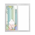 thumbnail image 1 of Cute Easter Bunny Window Privacy Film, Eucalyptus Leaves Colorful Eggs Wooden Static Cling UV Sun Blocking Tint Film Heat Control Windows Films for Bedroom Bathroom, Window Stickers 35.4"x78.7", 1 of 8