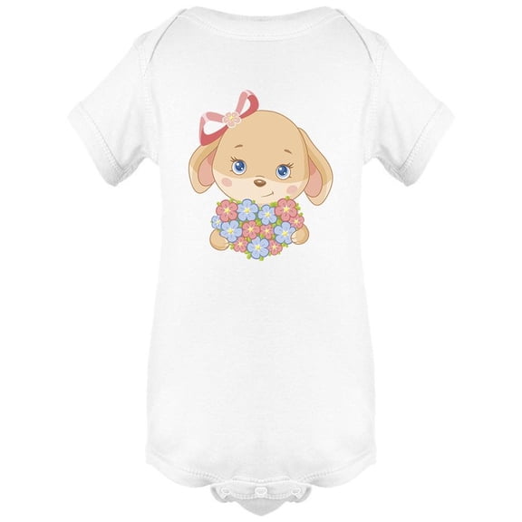 Cute Easter Bunny With Flowers Bodysuit Infant -Image by Shutterstock,  Newborn