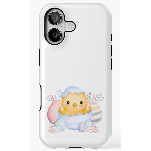 Cute Easter Chick In Cracked Egg Aesthetic Phone Case for iPhone 11 12 13 14 15 16 17 Pro Max