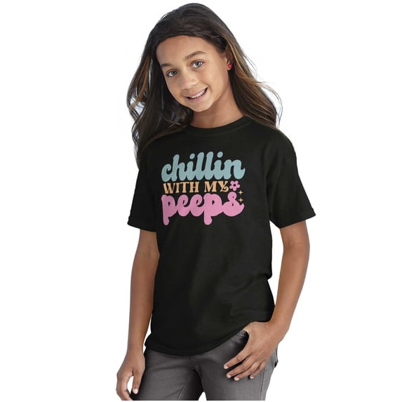 Cute Easter Chillin With My Peeps Girls Kids T Shirt Tees Teen Brisco Brands S