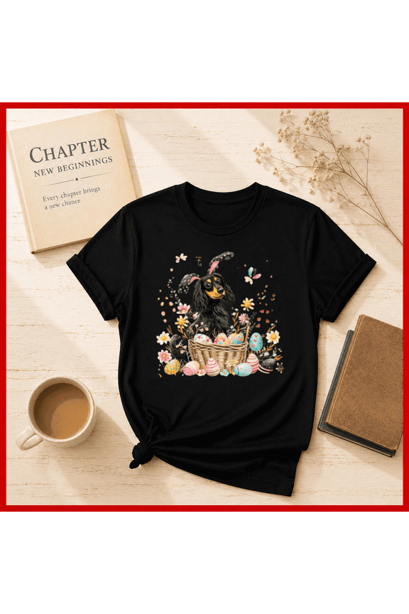 Cute Easter Dachshund Bunny Dog Unisex T-Shirt, S-5XL