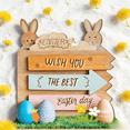 thumbnail image 1 of Cute Easter Decor Easter Decoration Indoor, Easter Office Gifts Funny Desk Figurines, Wooden Easter Bunny Tabletop Ornament(1pc), 1 of 4