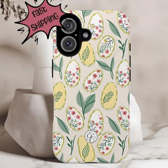 Cute Easter Egg Floral Pattern Spring Holiday Cover iPhone 17 to 11 Pro Max