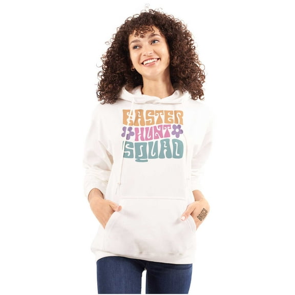 Cute Easter Egg Hunt Squad Daisies Hoodie Sweatshirt Women Brisco Brands S