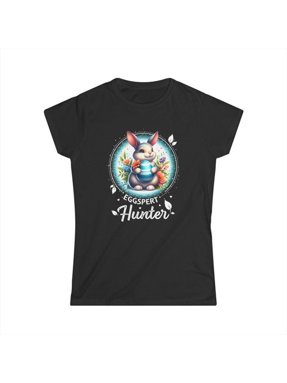 Cute Easter Egg Hunter Eggspert Rabbit Easter Shirts Easter Womens T Shirts