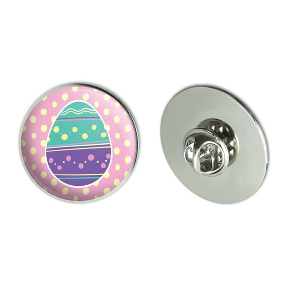 Cute Easter Egg Turquoise Purple Polka Dots Metal 1.1" Tie Tack Hat Lapel Pin Pinback