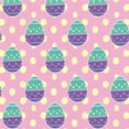 thumbnail image 1 of Cute Easter Egg Turquoise Purple Polka Dots Premium Roll Gift Wrap Wrapping Paper, 1 of 4