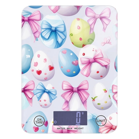 Cute Easter Eggs Food Scale Digital Kitchen Scale Waterproof Tempered Glass Tare Function 11 lb for Baking Cooking Meal Prep