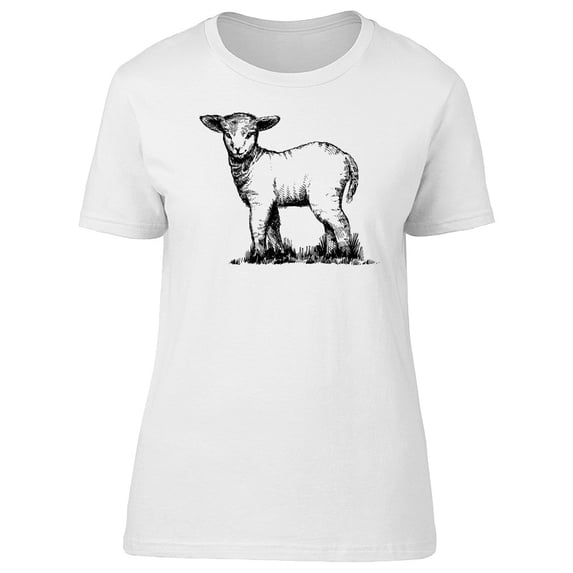 Cute Easter Lamb Sketch Tee Men's -Image by Shutterstock