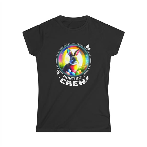 Cute Easter Outfits Matching Family Easter Egg Hunting Crew Womens T Shirt