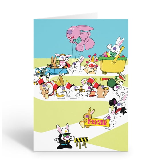 Cute Easter Parade Note Cards - 10 Easter Note Cards with Envelopes for Kids and