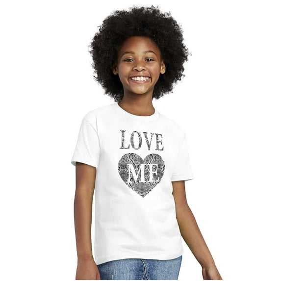 Cute Edgy Love Me Heart Romantic Girls Kids T Shirt Tees Teen Brisco Brands L