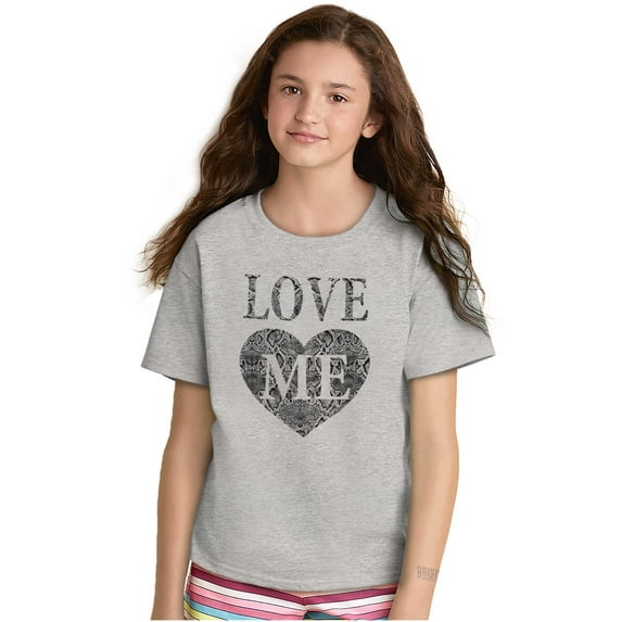 Cute Edgy Love Me Heart Romantic Girls Kids T Shirt Tees Teen Brisco Brands M