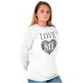 thumbnail image 1 of Cute Edgy Love Me Heart Romantic Women Plus Size Long Sleeve Graphic Tee Brisco Brands 2X, 1 of 2