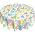 thumbnail image 1 of Cute Eggs Bunnies Round Table Cloth,Easter Flowers Tablecloths Waterproof Stain-Resistant Oil-Proof Wrinkle 60 Inch Table Cover Dinner Kitchen Decor, 1 of 6