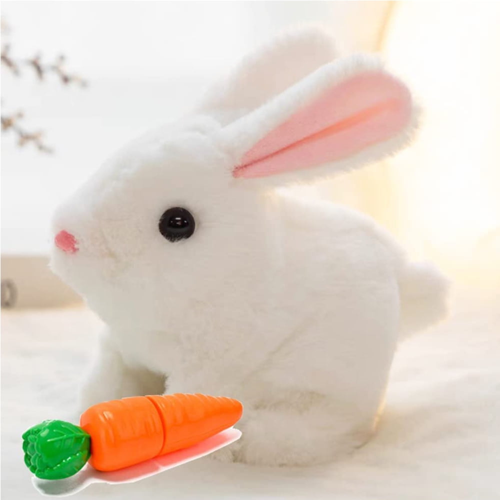 Cute Electric Rabbit Interactive Toy, Walking and Talking Plush Bunny ...
