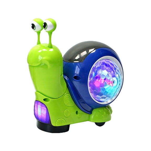 Cute Electronic Crawling Snail Toddler Toy,Universal Wheel Moving Light Up Toy,Safe Durable Plastic Material,Visual Auditory Tactile Stimulation,Hand-eye Coordination Development Kids Birthday Gift