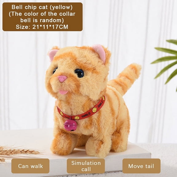 Cute Electronic Plush Cat Toy Can Walking Meowing Wagging Tail Stuffed Cat Doll Child Interactive Toys For Birthday Gift