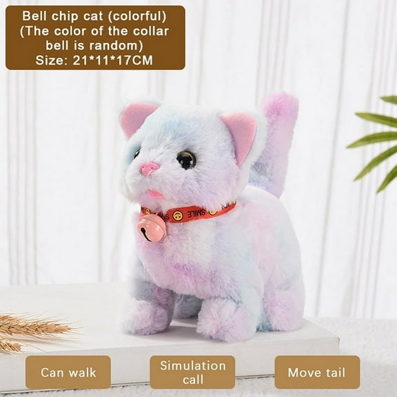 Cute Electronic Plush Cat Toy Can Walking Meowing Wagging Tail Stuffed Cat Doll Child Interactive Toys For Birthday Gift
