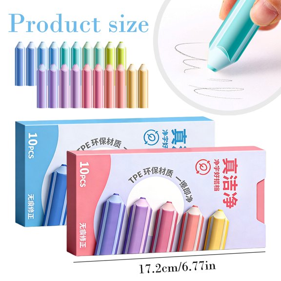 Hexagonal Color Rubber Pencil Erasers Art Erasers Drawing Sketching Clean Office