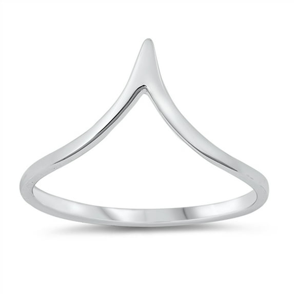 Cute Elegant Chevron Point Triangle Ring .925 Sterling Silver Band Jewelry Female Male Unisex Size 8