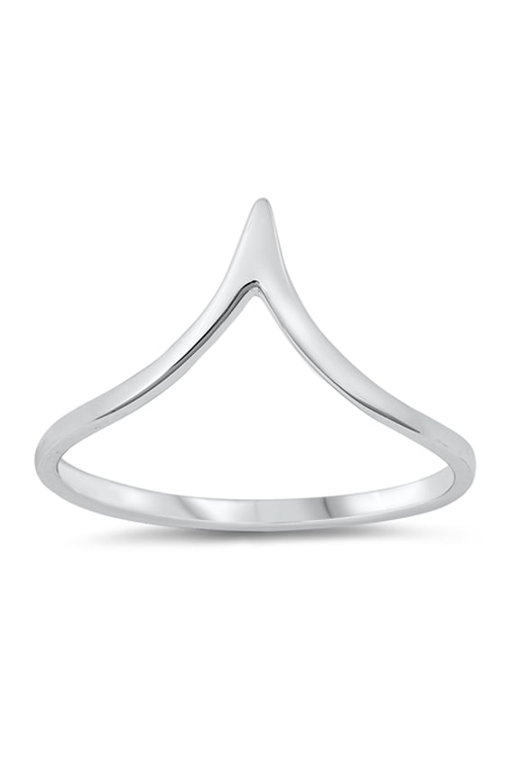 Cute Elegant Chevron Point Triangle Ring .925 Sterling Silver Band Jewelry Female Male Unisex Size 8