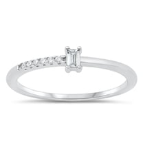 Cute Elegant White Cubic Zirconia Ring .925 Sterling Silver Band Jewelry Female Male Unisex Size 10