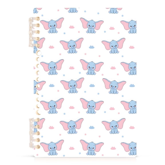 Cute Elephant A5 Notebook Refillable 60 Sheets Detachable Ring Binder PP Cover Journal