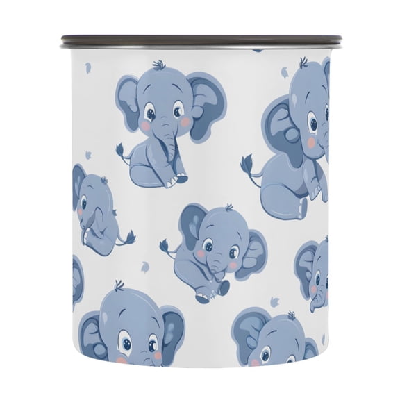 Cute Elephant Cartoon Airtight Coffee Bean Canister 30oz Food Storage Containers with Lids For Gournd, Tea, Sugar, Flour, Rice, Cereal, Candy Cookie Jar
