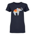 thumbnail image 1 of Cute Elephant Cartoon Graphic Shaped T-Shirt Women -Image by Shutterstock, Female x-Large, 1 of 2