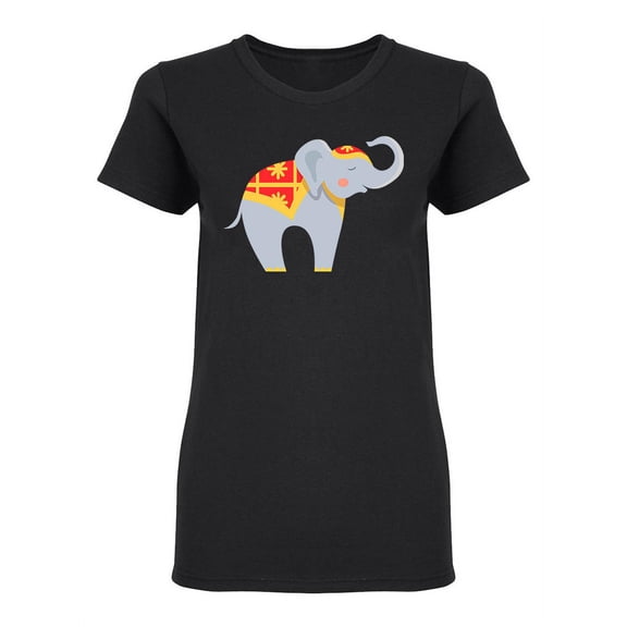 Cute Elephant Cartoon Graphic Shaped Tee Women's -Image by Shutterstock