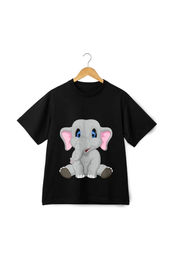 Cute Elephant Cartoon Print Trendy Wardrobe AnimalUnisex T-Shirt ,up to size 5XL
