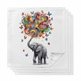 thumbnail image 1 of Cute Elephant Cloth Napkins, Modern Abstract Oil Painting Aesthetic Washable and Reusable Dinner Napkins Set of 4, Table Napkin for Kitchen Party Birthday Wedding Hotel Housewarming 20"x20", 1 of 9
